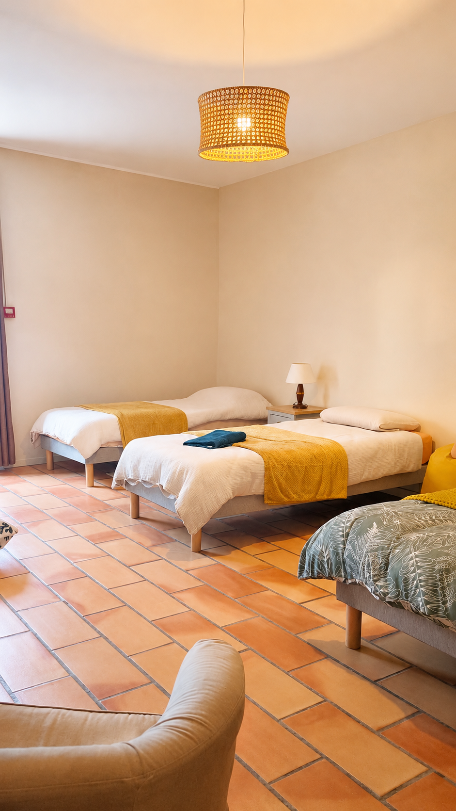 Vue sur les lits de la chambre Séquoia