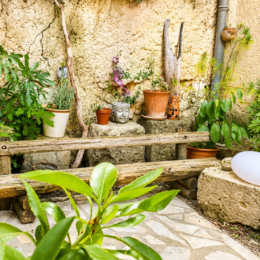 Petit espace Zen dans le jardin extérieur